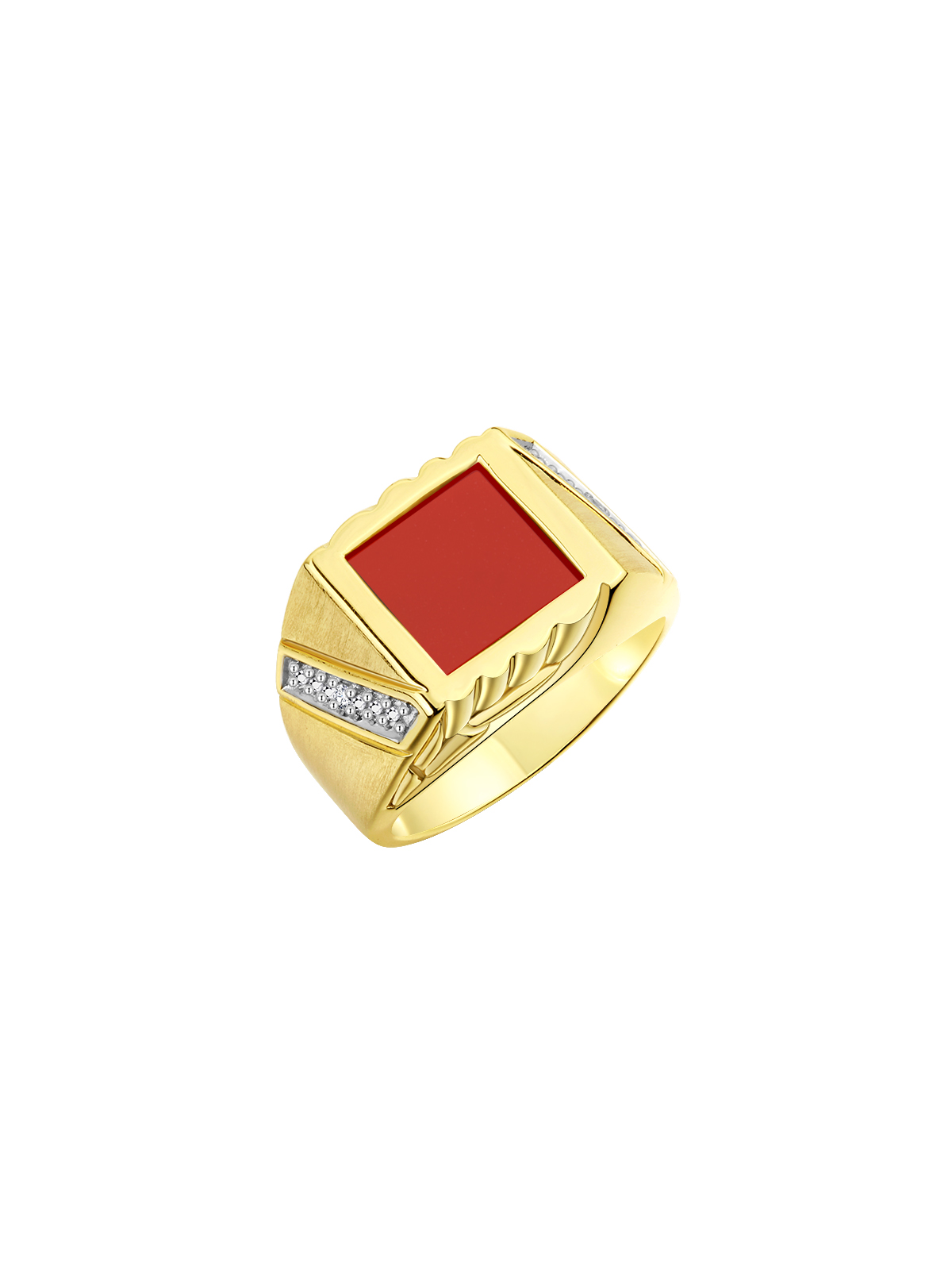 Rylos 925 Yellow Gold Plated Silver Red Quartz Unique Designer Ring Size 8-30 - Picture 3 of 5