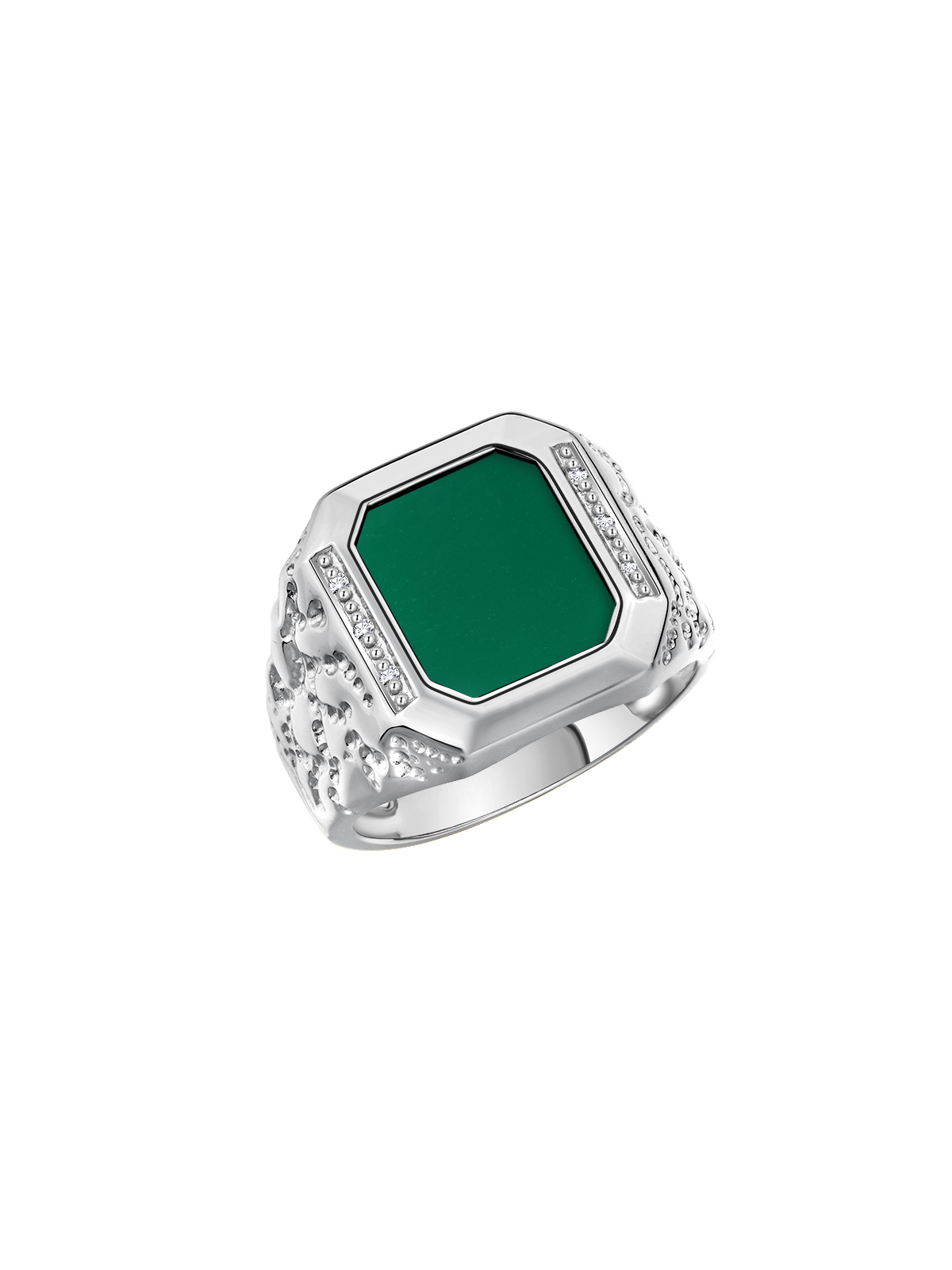 Rylos 925 Sterling Silver Green Quartz Rectangle Shape Designer Ring Size 8-13 - Picture 3 of 5