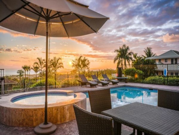 Big Island Vacation Rental Kona - Luxury Home with Pool, Rooftop Deck & Ocean Views
