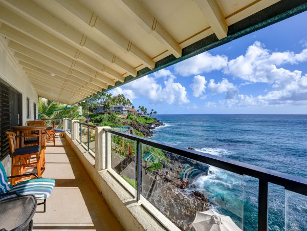 Poipu Stunning Three Bedroom Oceanfront Vacation Condo