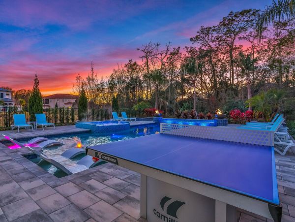 Posh Nine Bedroom Vacation Pool Home in Kissimmee Sleeps 20