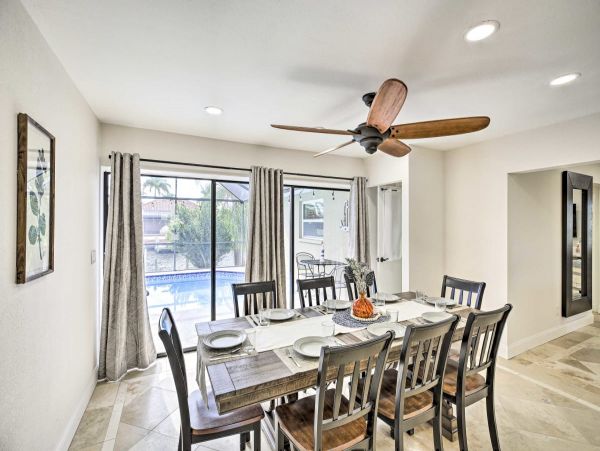 Cape Coral Vacation Rental Private Caged Pool & Canal View