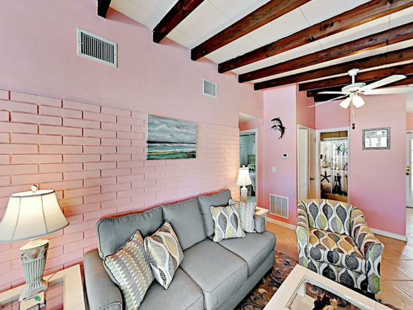 Indian Rocks FL Colorful Beach Home with Canal Front Pool