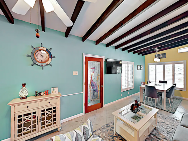 Indian Rocks FL Colorful Beach Home with Canal Front Pool