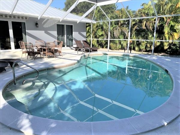 Sanibel Vacation Home with Pool Three Bedrooms Walk To Beach