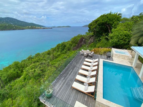 Luxury Vacation Pool Villa in St. Thomas with Bay Views