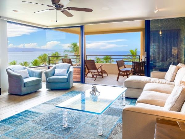 Wailea Two Bedroom Beachfront Rental Condo Ocean Views