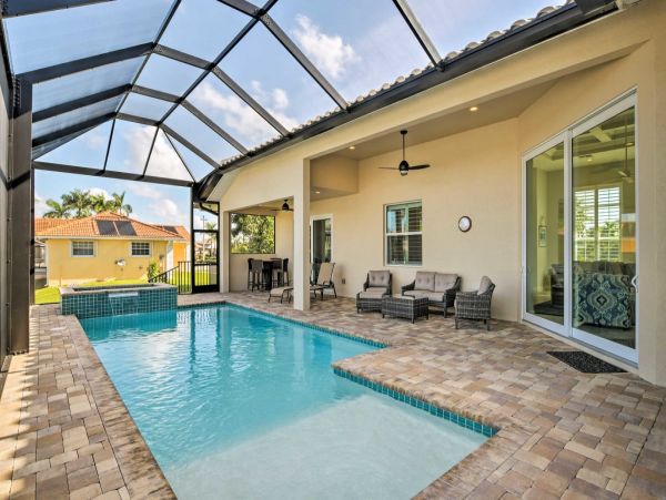 Canal-Front Home with Pool and Boat Dock in Marco Island