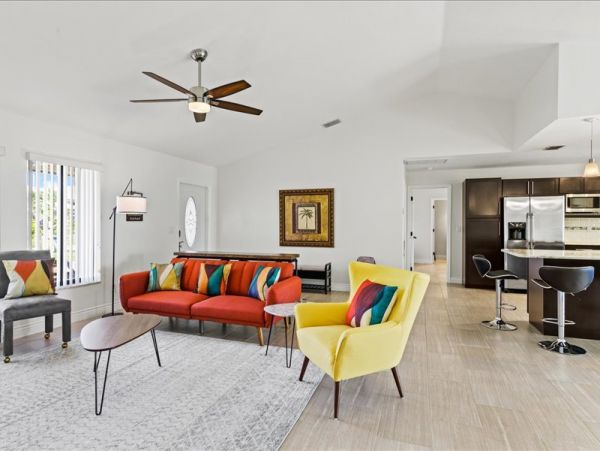 Cape Coral Three Bedroom Vacation Home with Canal View
