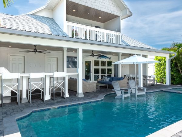 Luxury Indian Rocks Beach Vacation Rental Waterfront Home with Pool, Hot Tub & Dock