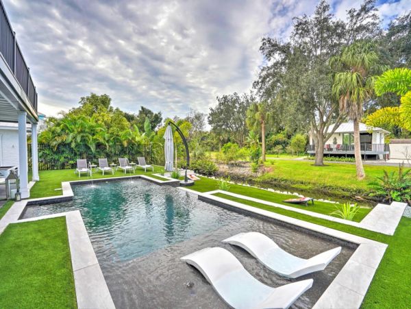 Bonita Springs Waterfront Home Great Yard & Private Pool