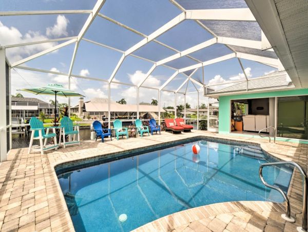 Cape Coral Three Bedroom Canal Front Vacation Home