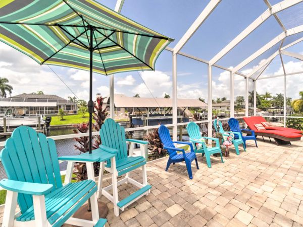 Cape Coral Three Bedroom Canal Front Vacation Home