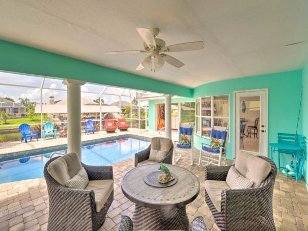Cape Coral Three Bedroom Canal Front Vacation Home