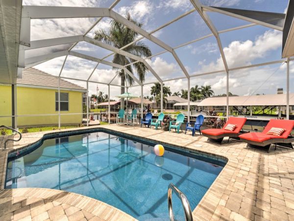 Cape Coral Three Bedroom Canal Front Vacation Home