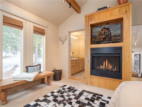 Master Bedroom with Gas Fireplace and TV