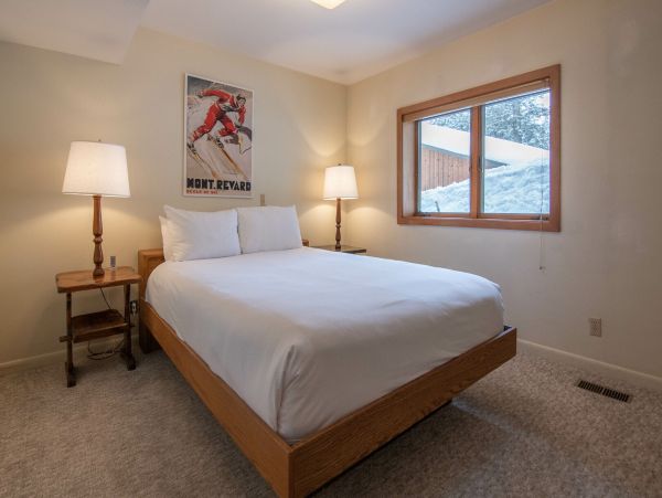 Queen Bedroom with attached Twin Room (split room) with Private Deck.