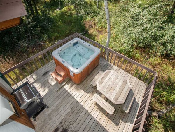 Deck w/ BBQ & Hot Tub View From Upper Balcony