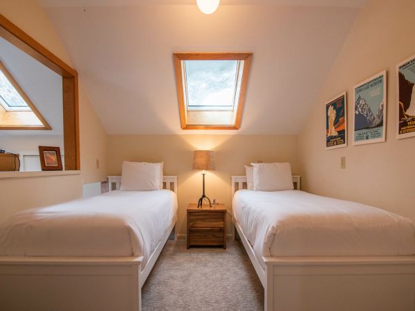 Twin Beds in Split Twin/Queen Room (open window)--Upper level (Convertible to a King for a Fee)