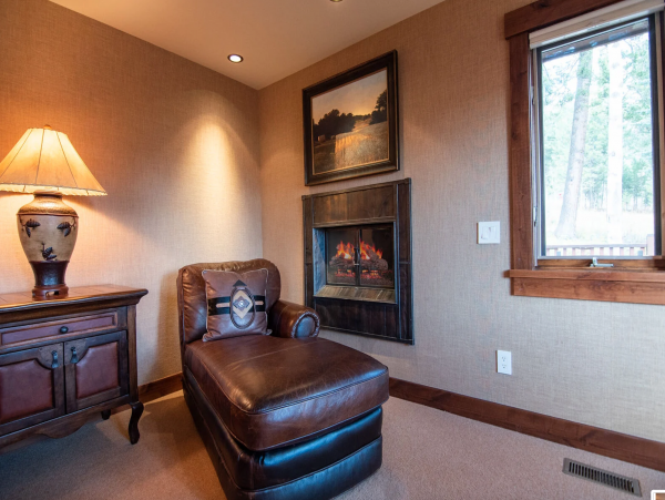Master Sitting Area with Gas fireplace