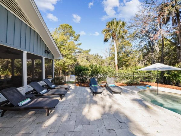 Hilton Head Walk to Beach Vacation Pool Home 3 Bedrooms