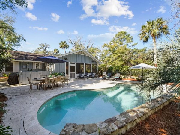 Hilton Head Walk to Beach Vacation Pool Home 3 Bedrooms