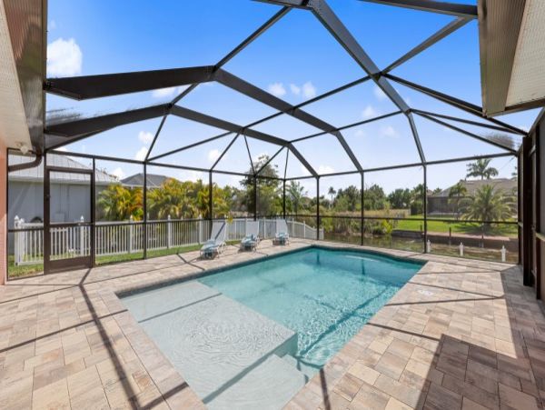 Cape Coral 3 Bedroom Home with Canal Views & Pool Sleeps 6