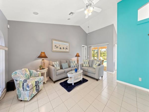 Cape Coral 3 Bedroom Home with Canal Views & Pool Sleeps 6