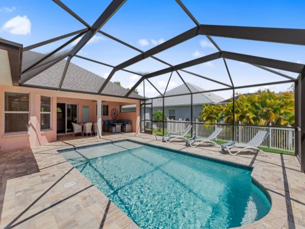 Cape Coral 3 Bedroom Home with Canal Views & Pool Sleeps 6