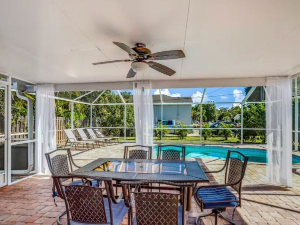 Bonita Springs Vacation Rental with Caged Pool Sleeps Six