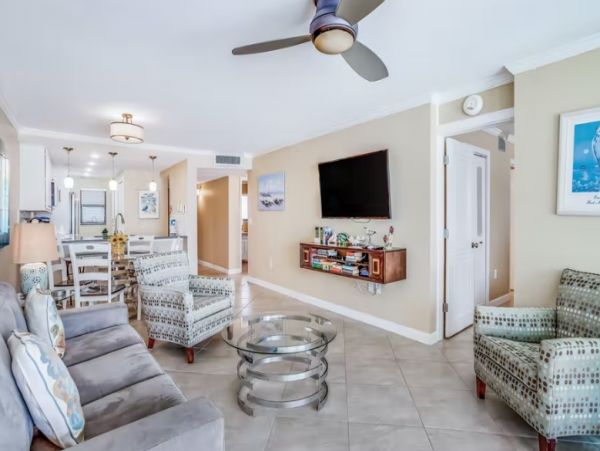 Fort Myers Gulf Front Vacation 2 Bedroom Condo With Balcony