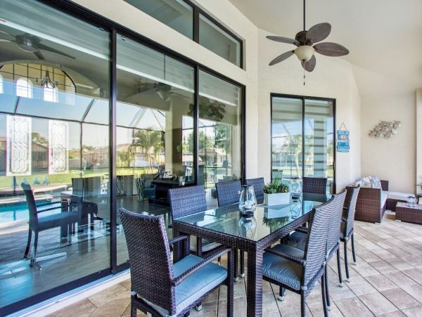 Cape Coral Vacation Home Four Bedrooms with Pool Canal View