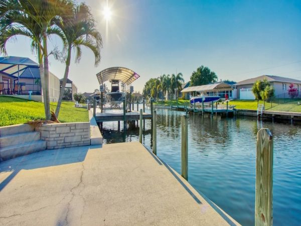 Cape Coral Vacation Home Four Bedrooms with Pool Canal View
