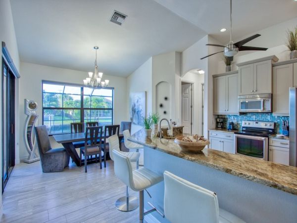 Cape Coral Vacation Home Four Bedrooms with Pool Canal View