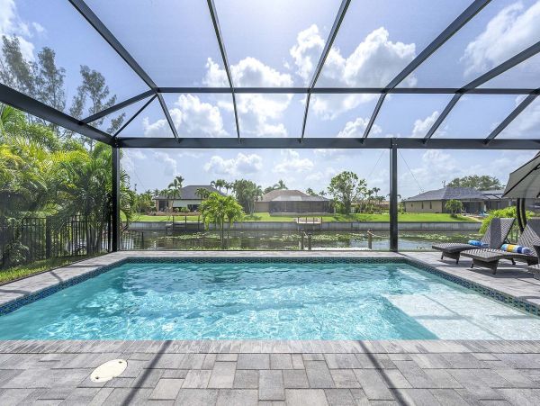 Canal Front Vacation Home in Cape Coral With Pool Sleeps 6