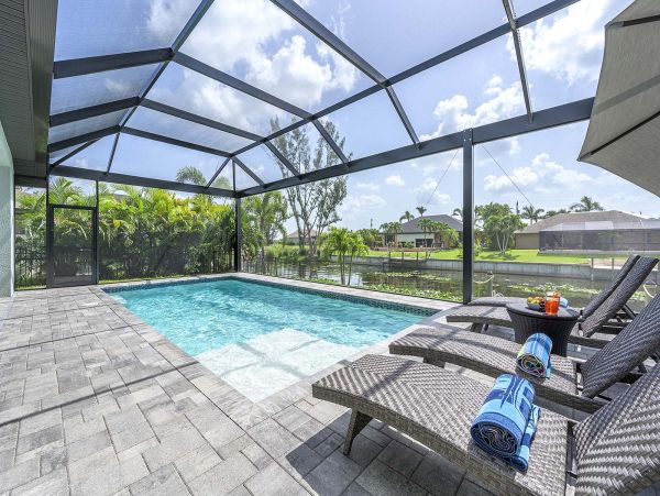 Canal Front Vacation Home in Cape Coral With Pool Sleeps 6