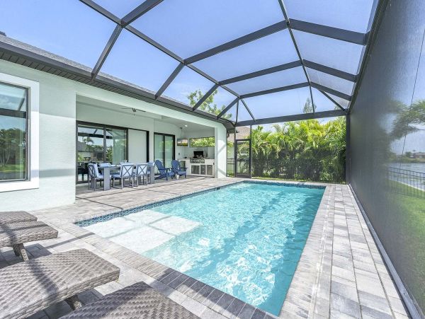 Canal Front Vacation Home in Cape Coral With Pool Sleeps 6