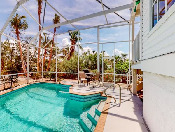 Sanibel Vacation Home Three Bedroom with Pool Canal Views