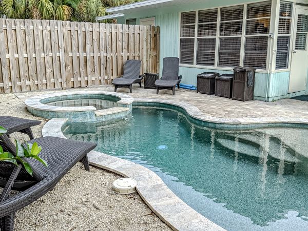Holmes Beach Single Level Duplex with Private Pool Short Walk to Beach