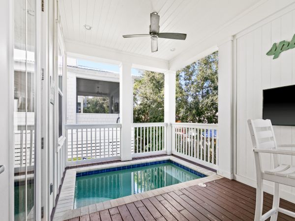 Enjoys a Private Dip Pool & Stunning Interior