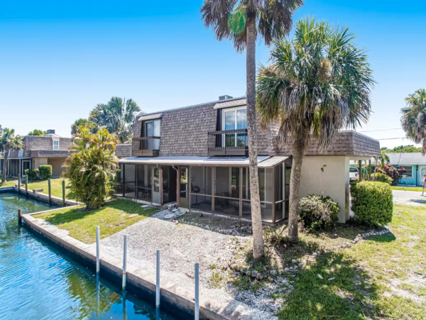 Longboat Key Two Bedroom Canal Front Townhome Screened Porch