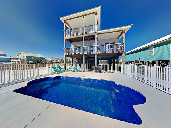 Steps to the Beach 4 Bedroom Gulf Shores Vacation Pool Home