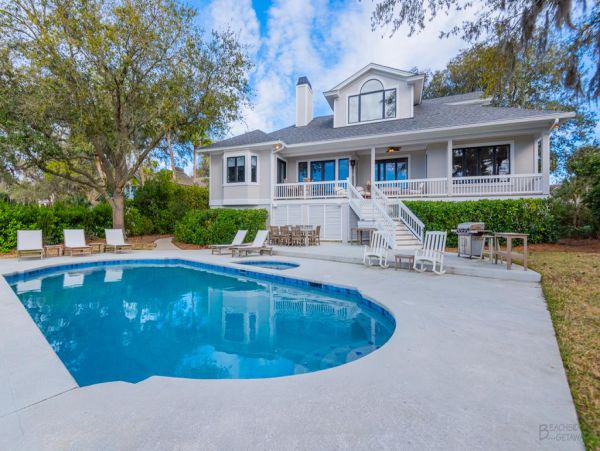 Hilton Head Golf Course View Five Bedroom Rental Home