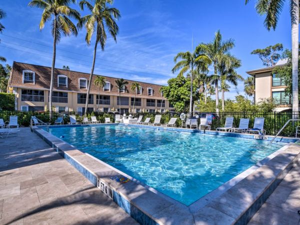 Naples Walk to Beach Vacation Condo Two Bedrooms With Pool