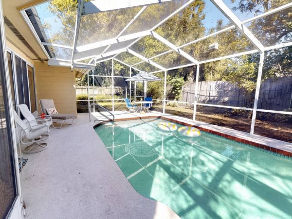 Sarasota Three Bedroom Rental Home with Private Caged Pool