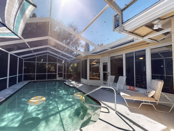 Sarasota Three Bedroom Rental Home with Private Caged Pool
