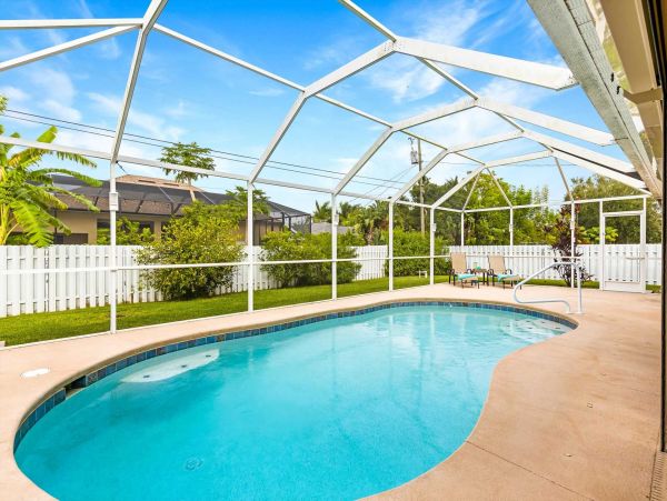Cape Coral Vacation Villa with Private Caged Pool Sleeps 6