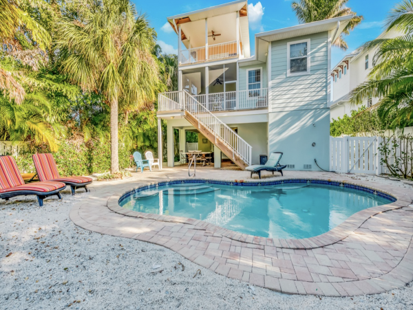 Anna Maria Island Vacation Pool Home Three Bedrooms Sleeps 8
