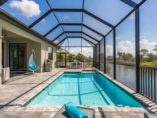 Cape Coral Canal Front Four Bedroom Luxury Vacation Home