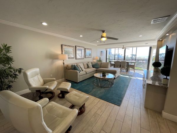 Partial view and short walk thru condo grounds to sand